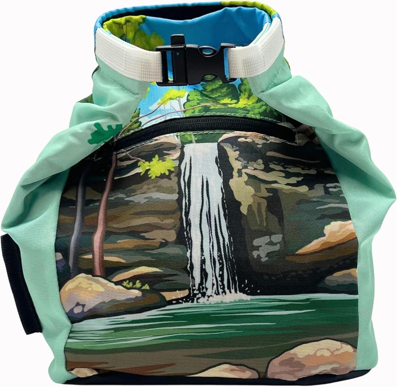 Gnarly Dood Rock Climbing Chalk Bucket | for Bouldering Gym & Outdoor Use | Durable Hook & Loop Closure, 2 Zippered Pockets, Easy-Carry Handle - Image 2